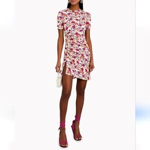 Paco Rabanne Floral Ruched Mini Dress Size 34
